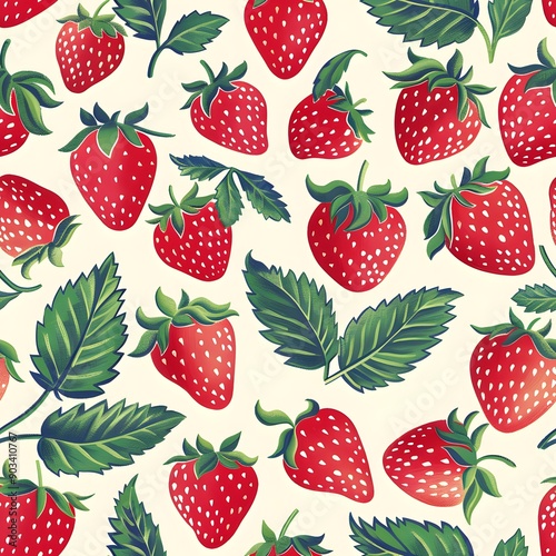 seamless pattern with strawberries