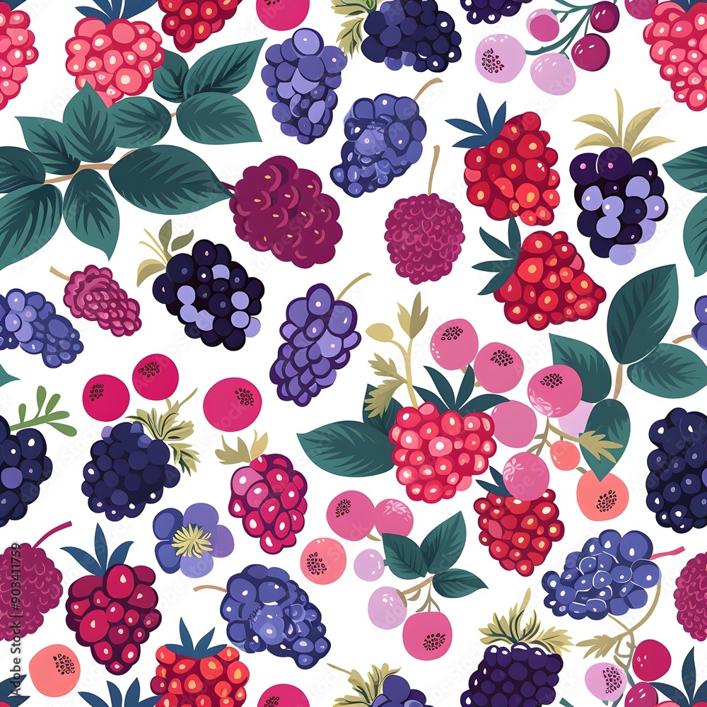 seamless background with berries seamless background with berries