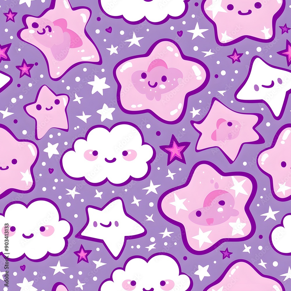 Fototapeta premium cute star pattern
