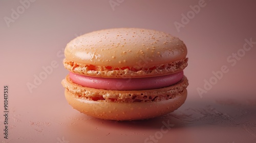 Delicate Pastel French Macaron in Photorealistic Detail on White Background - Studio Shot with Canon EOS K5 85mm Lens