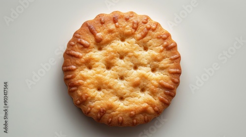 Golden Scottish Shortbread Cookie in Hyperrealistic Detail on White Background - Studio Shot with Canon EOS K5 85mm