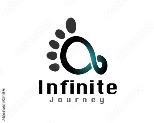 infinite journey foot track logo design template