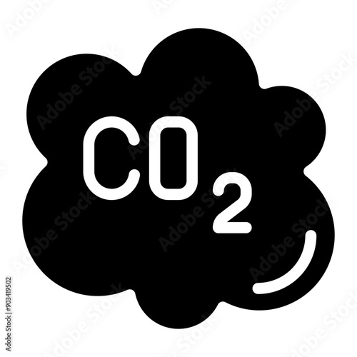 Ccloud co2 reduction vector icon photo