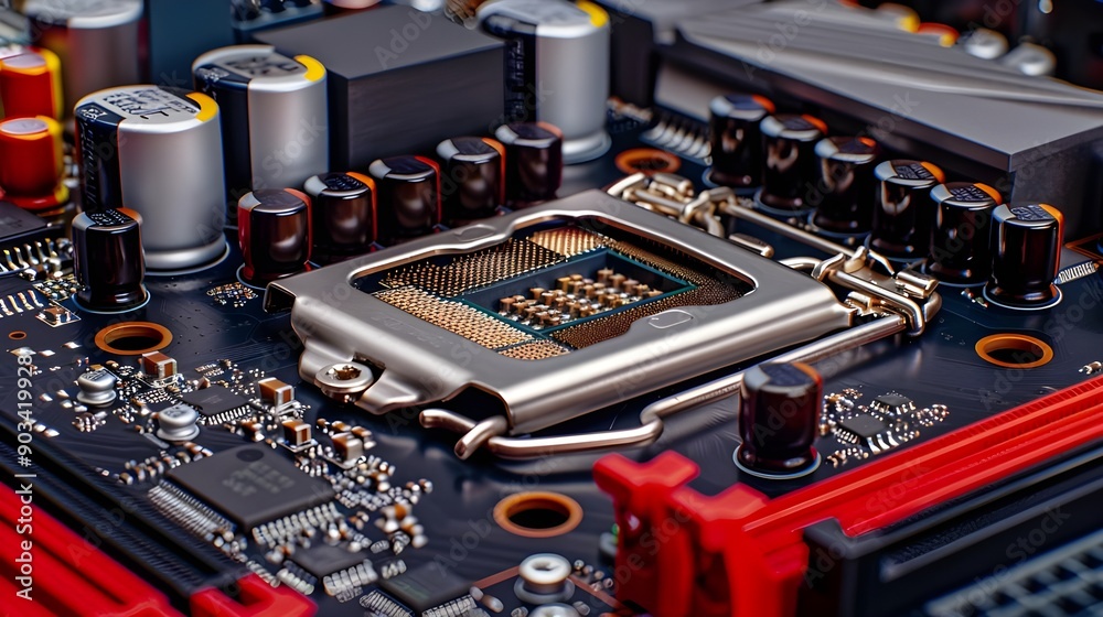 Close-up of a motherboard Close-up of a motherboard