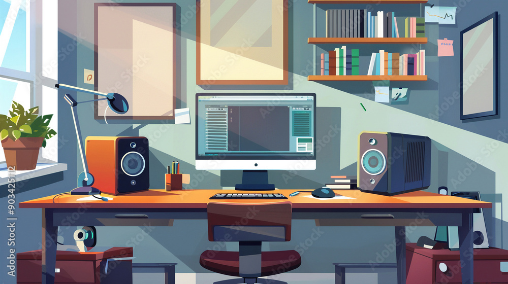 Office workspace with modern gadgets Office workspace with modern gadgets