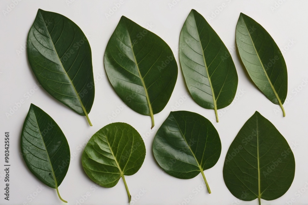 tropical green leaves,maple with white background for design element