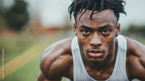 Portrait of a female sprinter