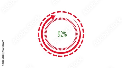 Round circle progress loading bar icon animation on white background.loading scale and percentage indicatore. photo