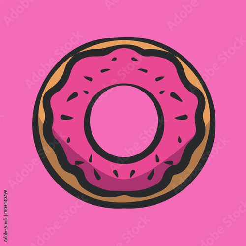 vector donut cartoon illustration