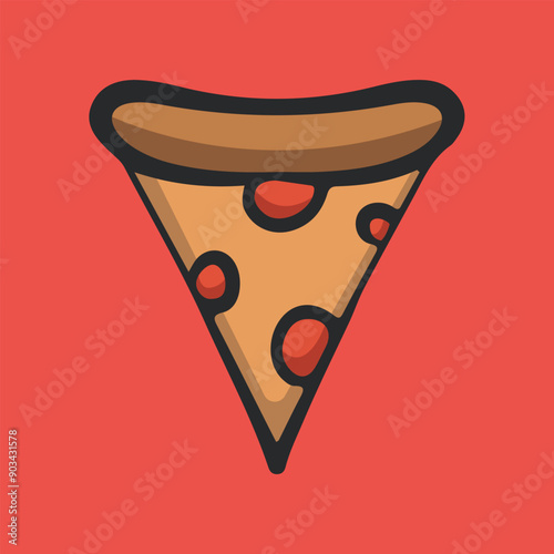 Hand drawn pizza slice