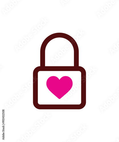 Love lock icon logo design template