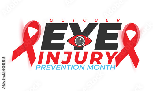 Eye Injury Prevention Month. background, banner, card, poster, template. Vector illustration.