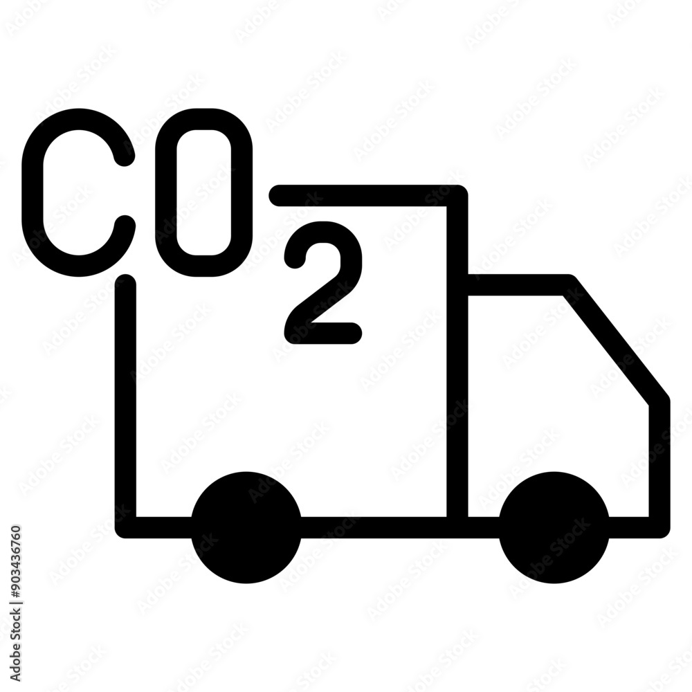 Truck Exhaust CO2 vector concept icon Truck Exhaust CO2 vector concept icon