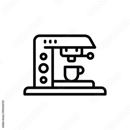 Black line icon for coffee maker