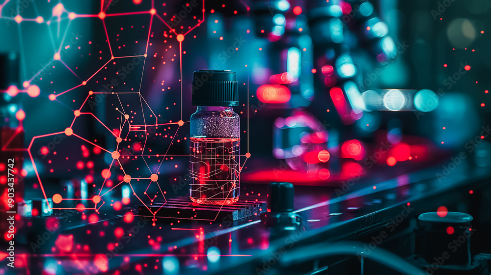 Biotechnology and machine learning depicted through an artificial intelligence brain with interconnected computing systems and neural pathways. Biotechnology and machine learning depicted through an artificial intelligence brain with interconnected computing systems and neural pathways.