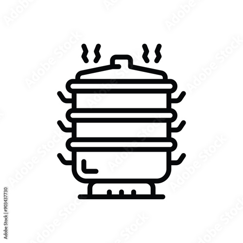 Black line icon for steamer