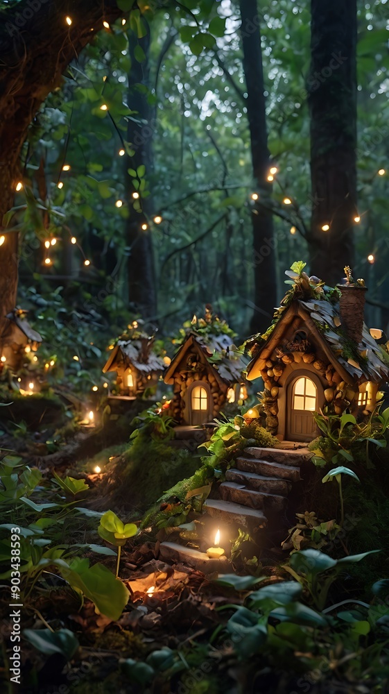 Fototapeta premium Luminous Fairy Village