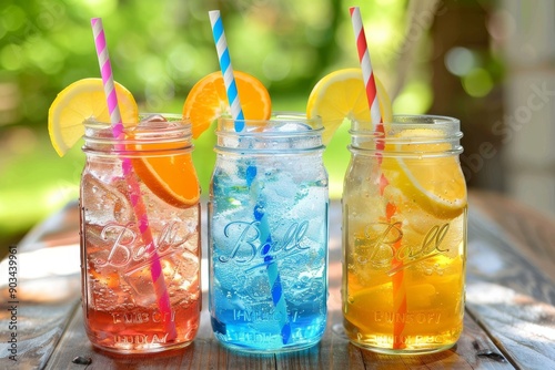 Three Refreshing Summer Drinks in Mason Jars