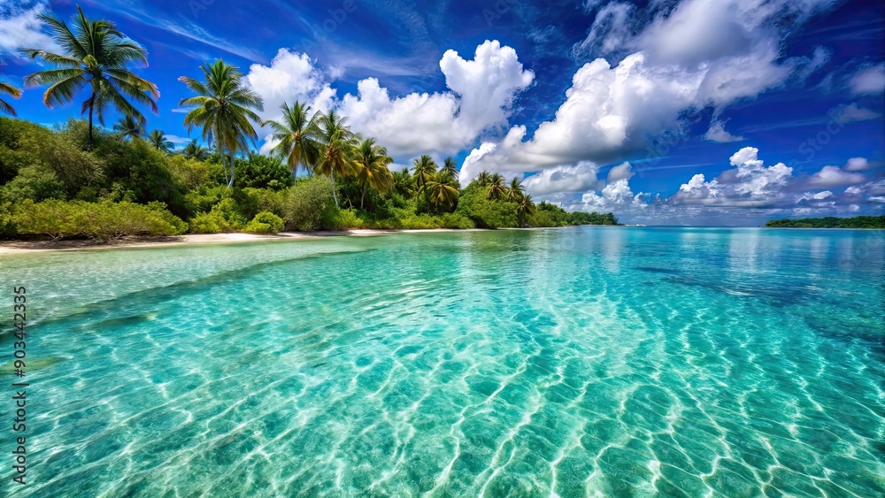Crystal clear waters of a pristine tropical lagoon , tropical, lagoon, crystal clear, water, paradise, exotic, tranquil