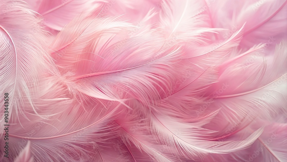Fototapeta premium Pink feathers background with soft and delicate texture , pink, feathers, background, soft, delicate, texture, elegant, feminine