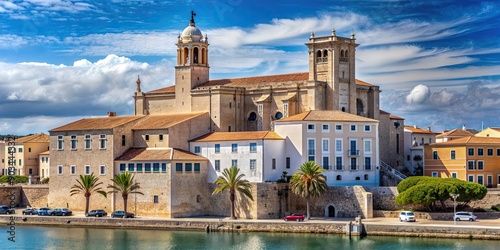 Historic Iglesia Santa Maria and Can Mir at Mahon, Menorca , Menorca, Spain, Mediterranean, Mahon, Church, Architecture