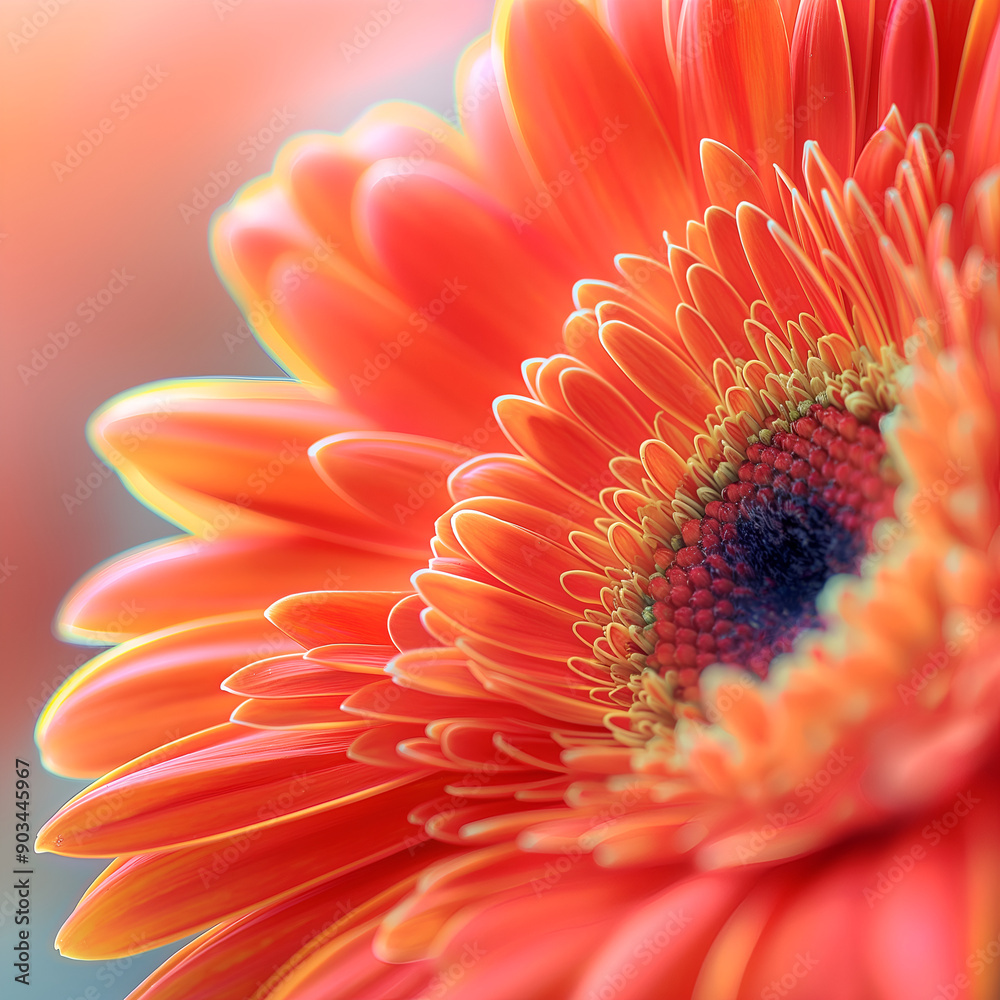 Gerbera flower close up. Macro photography. Orange gerbera. Gerbera flower close up. Macro photography. Orange gerbera.
