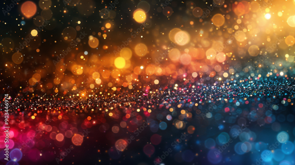 Fototapeta premium Blurred bokeh light on dark background