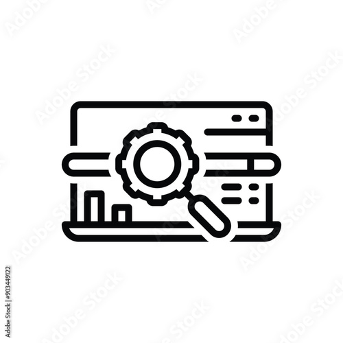 Black line icon for seo sem marketing