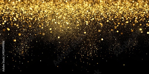 Wallpaper Mural Falling gold glitters on black background, sparkle, luxury, shiny, elegant, decoration, celebration, festive, glamorous Torontodigital.ca