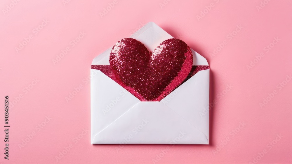 a white envelope with a red heart in it a white envelope with a red heart in it