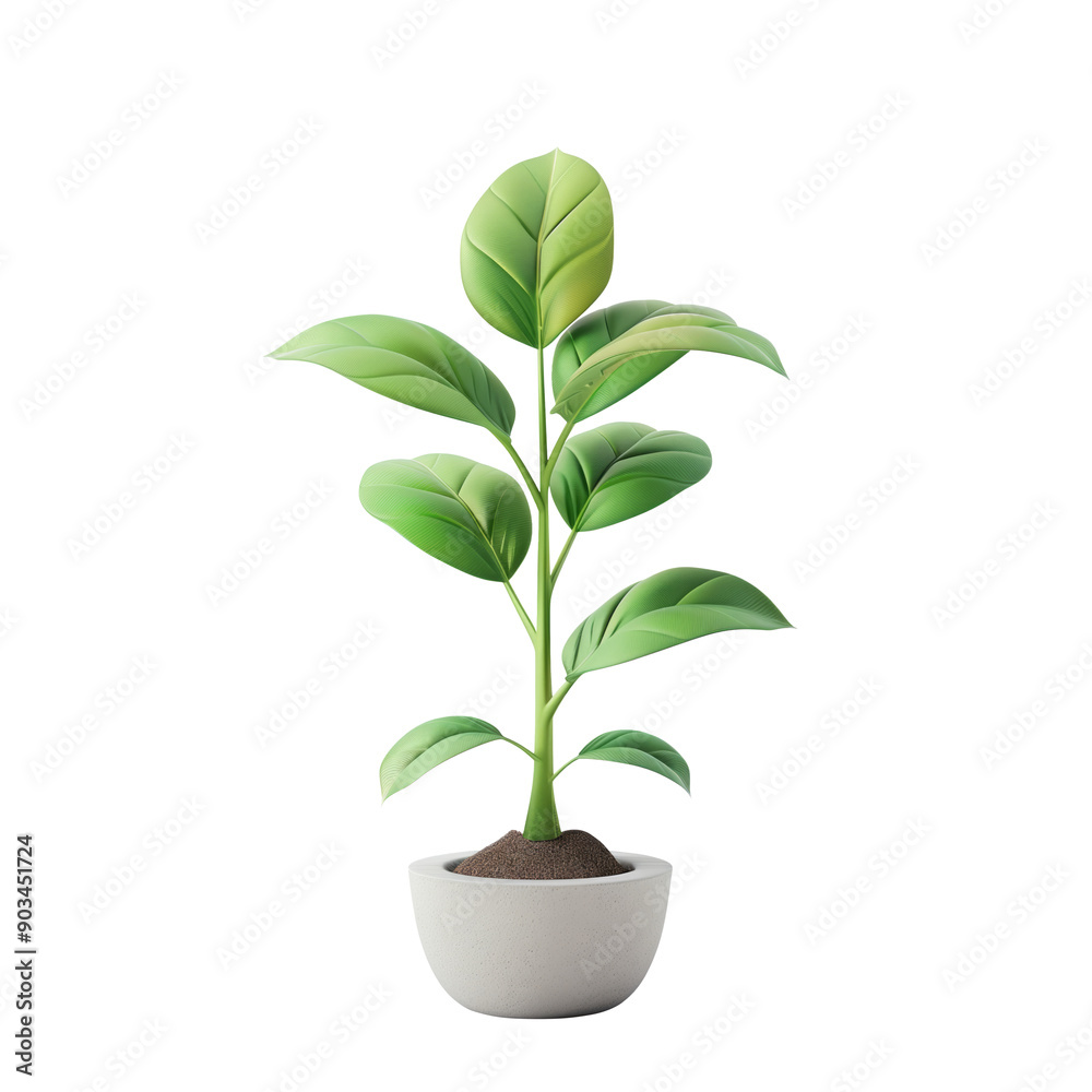 3D Plant icon, on isolated transparent background 3D Plant icon, on isolated transparent background