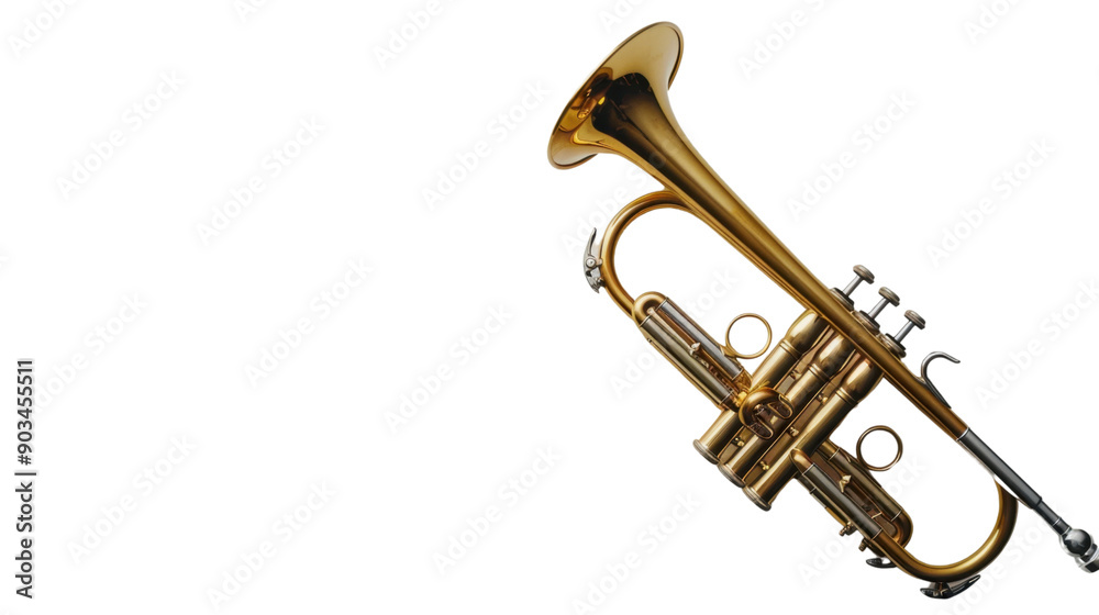 Brass trumpet on transparent background Brass trumpet on transparent background
