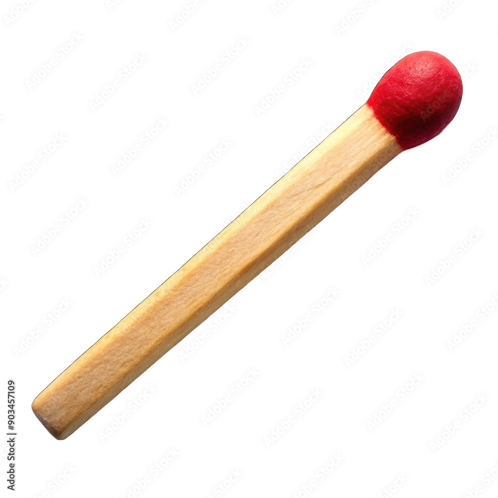 A red match stick isolated on transparent background A red match stick isolated on transparent background
