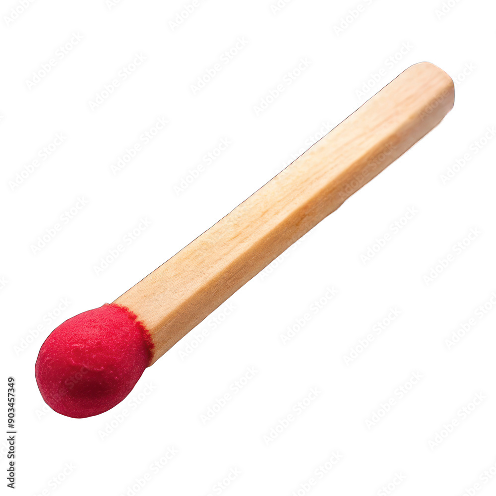 A red match stick isolated on transparent background A red match stick isolated on transparent background