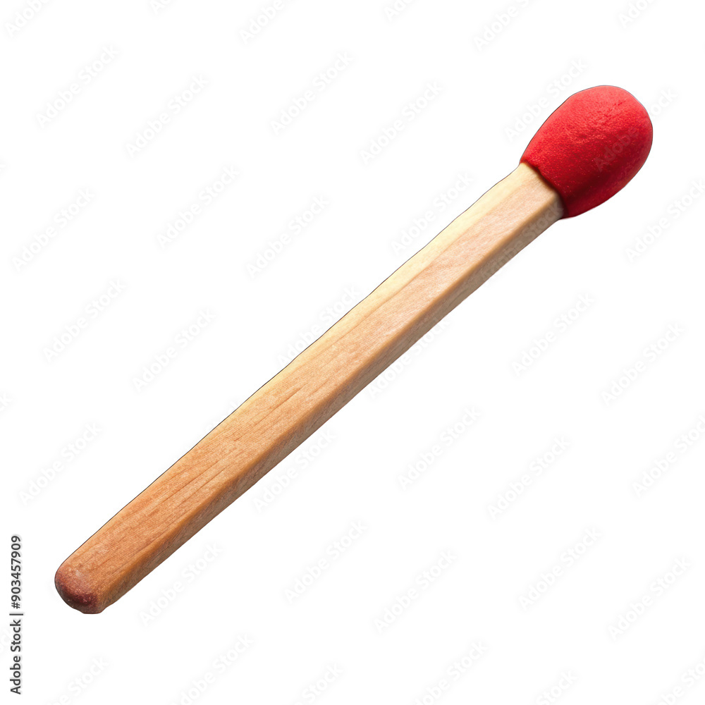 A red match stick isolated on transparent background A red match stick isolated on transparent background