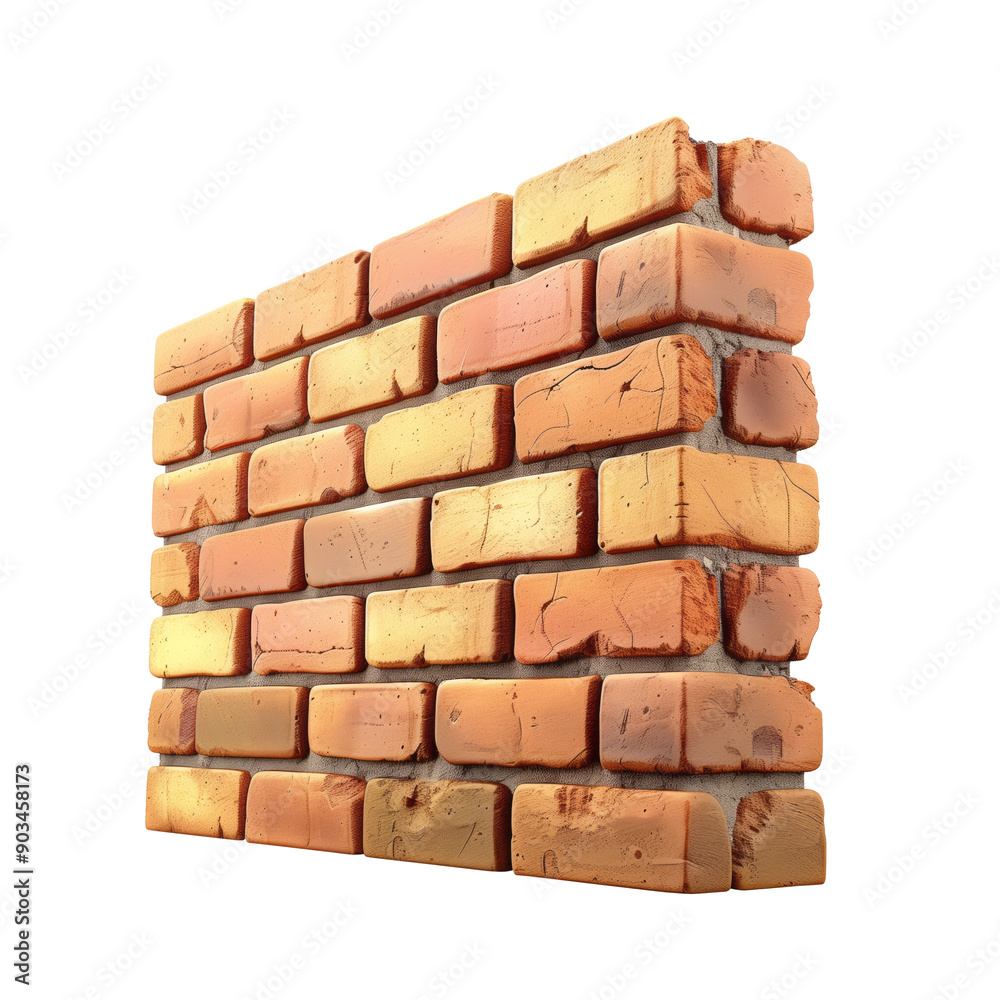3D Brick Wall, on isolated transparent background 3D Brick Wall, on isolated transparent background