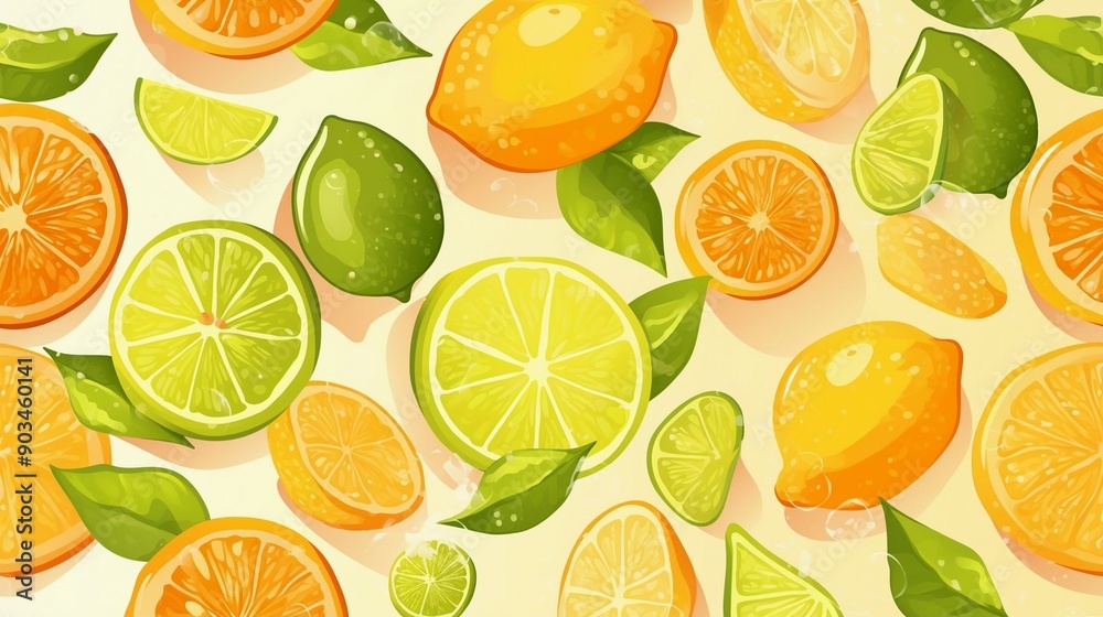 Obraz premium レモンとグレープフルーツテクスチャー16