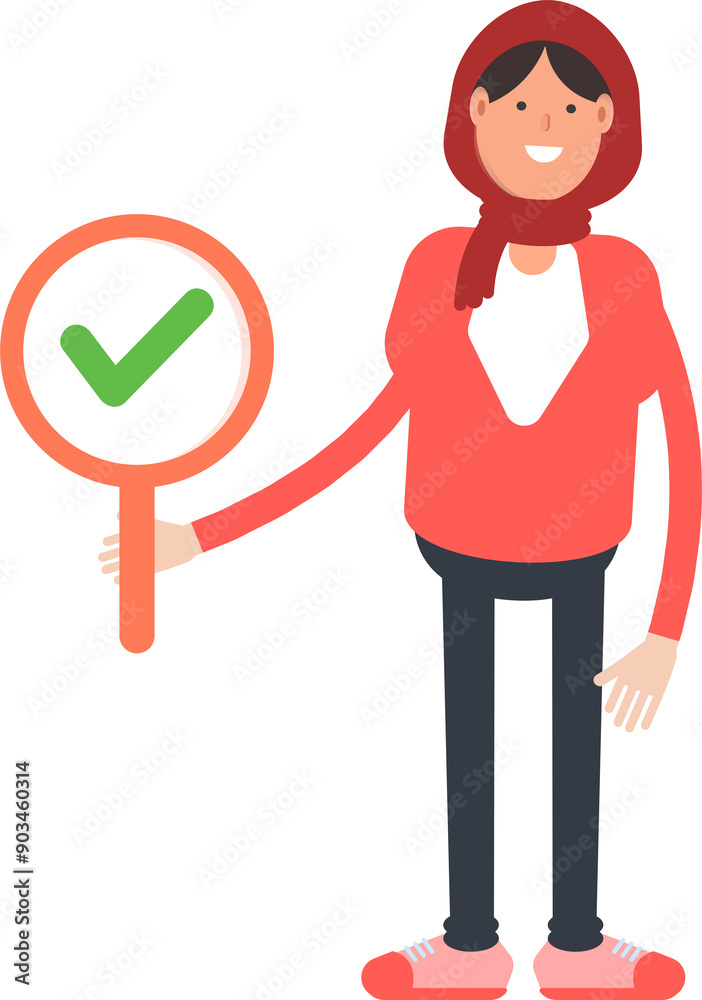 Arab Woman Character Showing Check Mark
Arab Woman Character Showing Check Mark