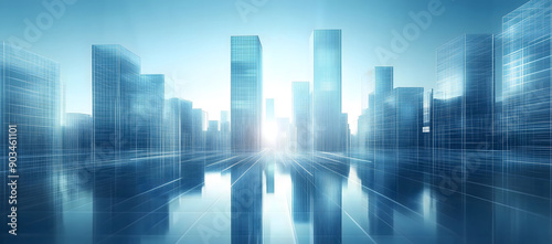 Futuristic City Skyline - Abstract Architecture and Business Concept