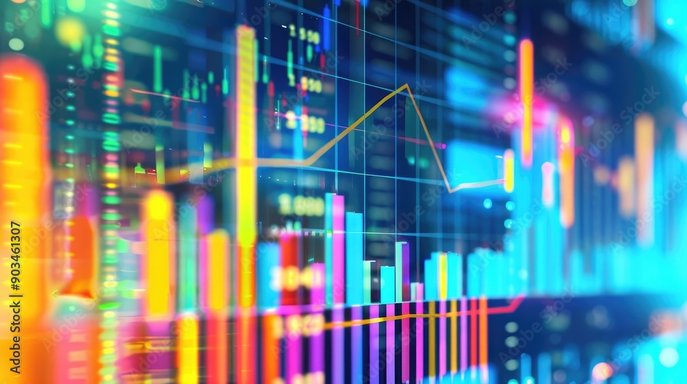 Abstract financial report with vibrant charts and graphs Abstract financial report with vibrant charts and graphs
