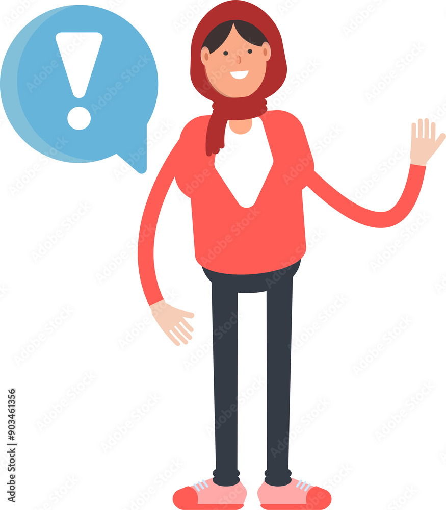 Arab Woman Character and Error Sign
Arab Woman Character and Error Sign