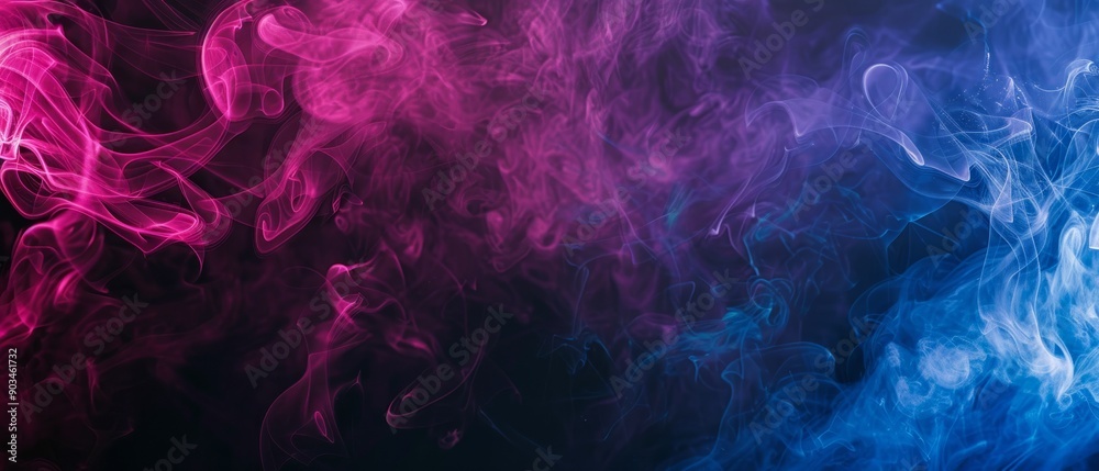 Negative color, overlay of thin smoke, on black background, Generative AI Negative color, overlay of thin smoke, on black background, Generative AI