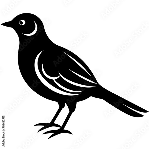 Silhouette of a lark bird vector illustration template