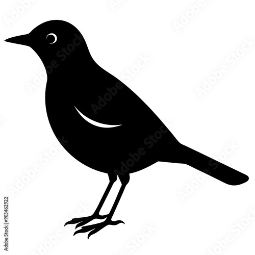 Silhouette of a lark bird vector illustration template