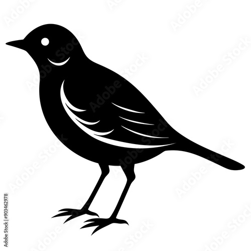 Silhouette of a lark bird vector illustration template