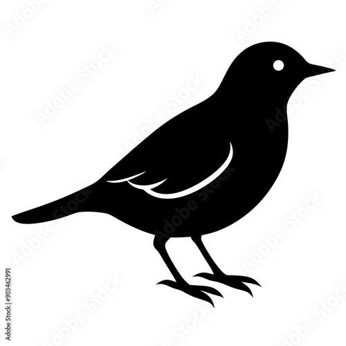 Silhouette of a lark bird vector illustration template