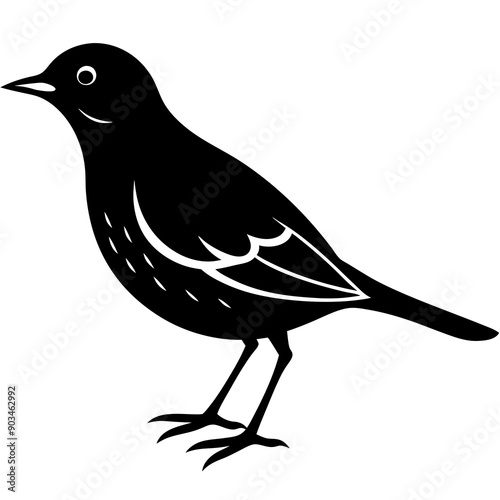 Silhouette of a lark bird vector illustration template