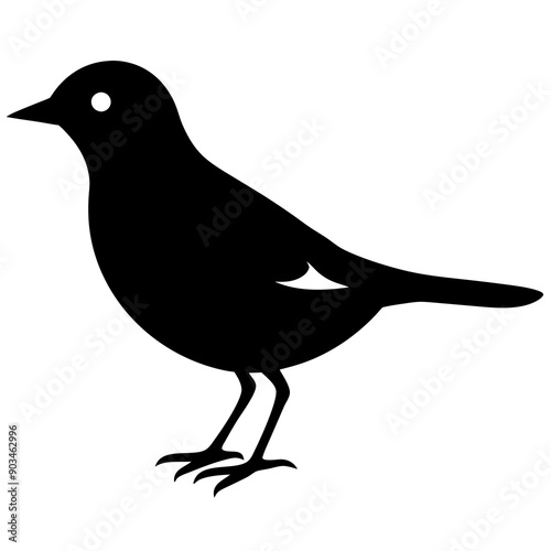 Silhouette of a lark bird vector illustration template