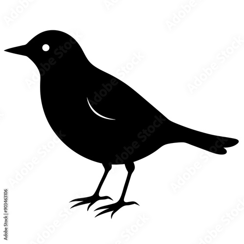 Silhouette of a lark bird vector illustration template