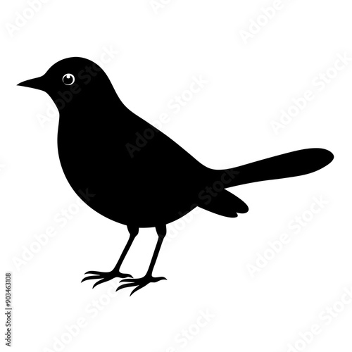 Silhouette of a lark bird vector illustration template